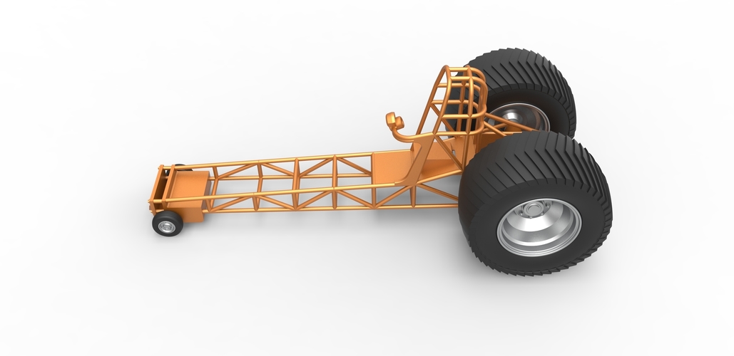 Diecast Pulling tractor chassis Scale 1 to 25 3D Print 478960