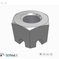 Hexagon slotted nut DIN 935 M8 - Thumbnail 1