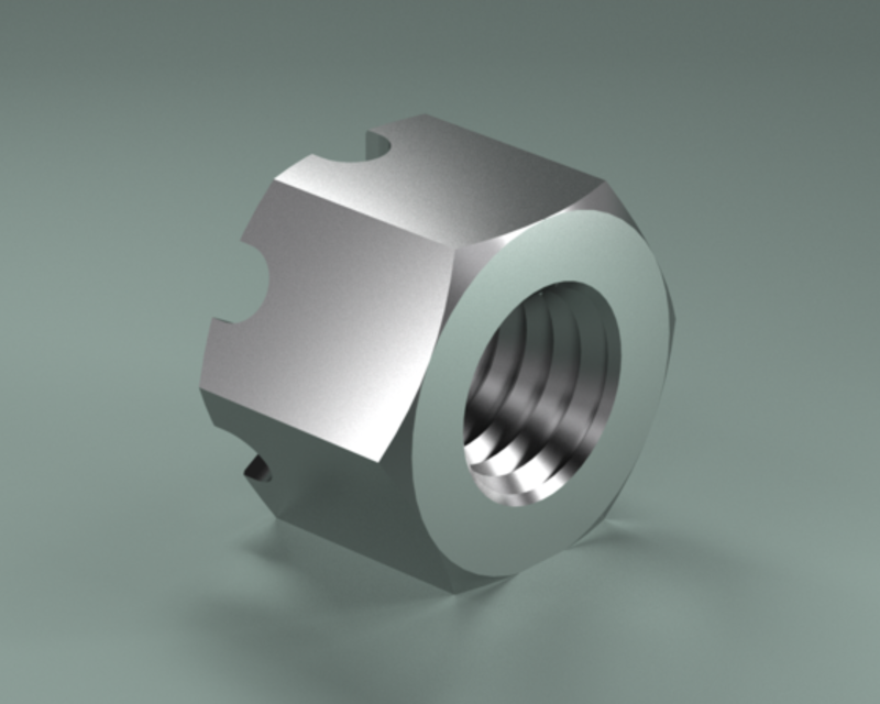 Hexagon slotted nut DIN 935 M8