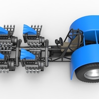 Diecast Pulling tractor with longitudinal V8 engines 1:25 - Thumbnail 8