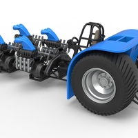 Diecast Pulling tractor with longitudinal V8 engines 1:25 - Thumbnail 10