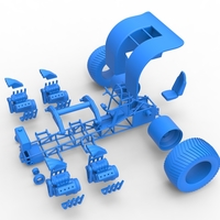 Diecast Pulling tractor with longitudinal V8 engines 1:25 - Thumbnail 15