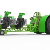 Diecast Pulling tractor with transverse V8 engines 1:25 - Thumbnail 2