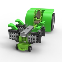 Diecast Pulling tractor with transverse V8 engines 1:25 - Thumbnail 3