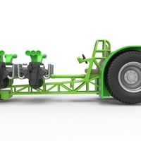 Diecast Pulling tractor with transverse V8 engines 1:25 - Thumbnail 7