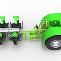 Diecast Pulling tractor with transverse V8 engines 1:25 - Thumbnail 8