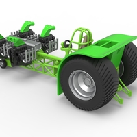 Diecast Pulling tractor with transverse V8 engines 1:25 - Thumbnail 10