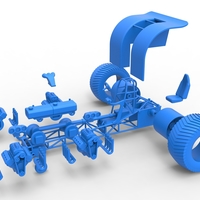 Diecast Pulling tractor with transverse V8 engines 1:25 - Thumbnail 14