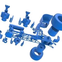 Diecast Pulling tractor with transverse V8 engines 1:25 - Thumbnail 16