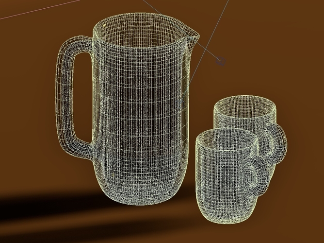 Pitcher and glass 3D Print 479053