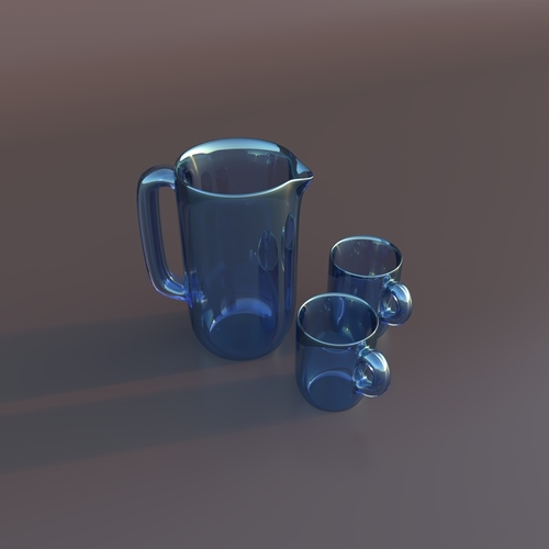 Pitcher and glass 3D Print 479054