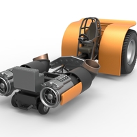 Diecast Pulling tractor with 2 jet engines 1:25 - Thumbnail 3