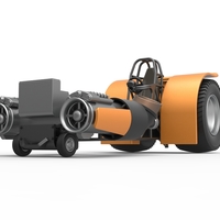 Diecast Pulling tractor with 2 jet engines 1:25 - Thumbnail 4