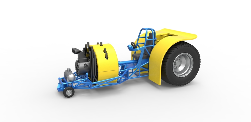 Diecast Pulling tractor with radial engine Scale 1 to 25 3D Print 479345