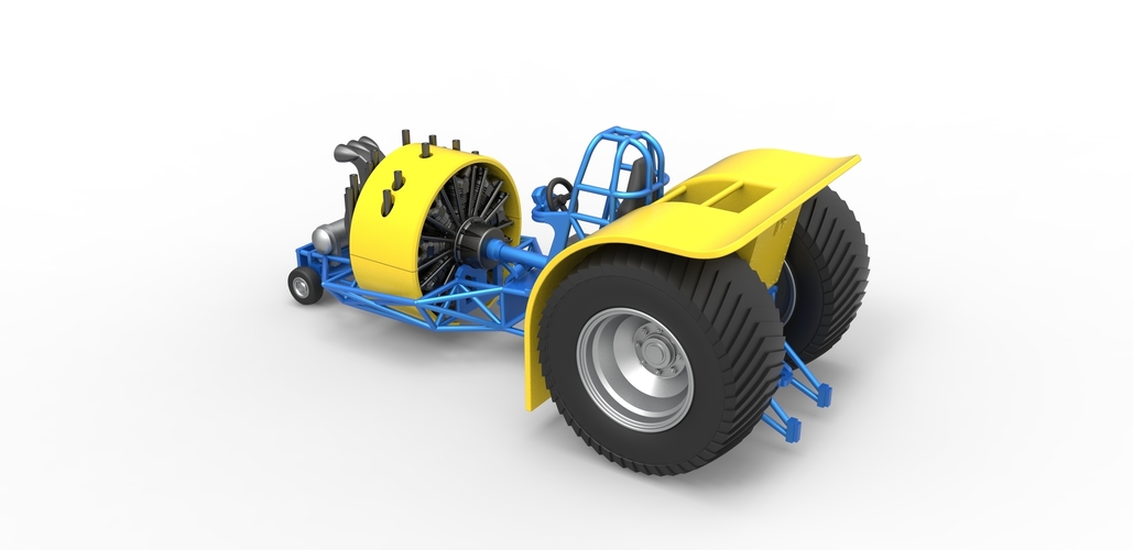 Diecast Pulling tractor with radial engine Scale 1 to 25 3D Print 479354