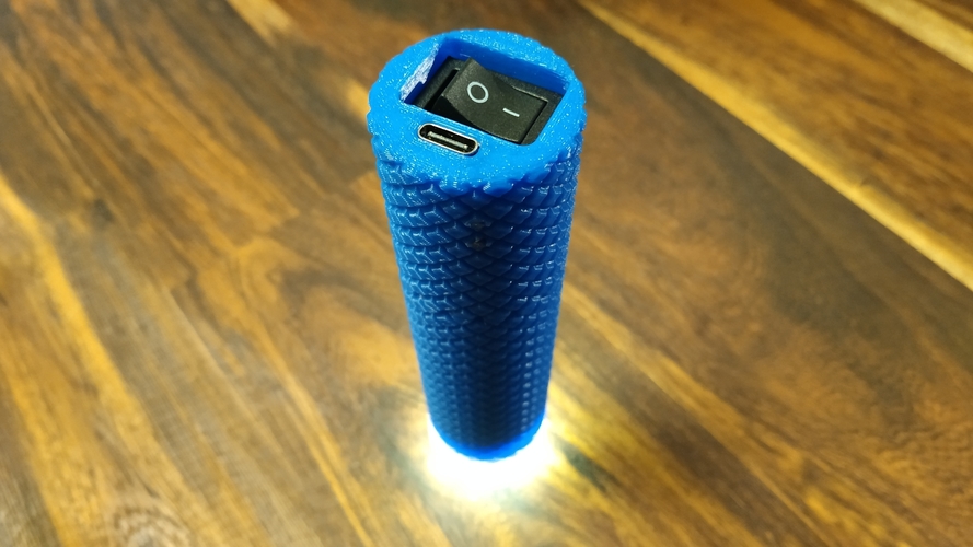 LED Flashlight with 18650 Cell and USB-C 3D Print 479416