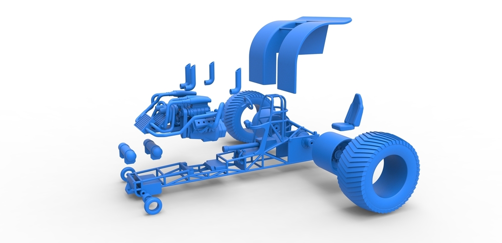 Diecast Twin-engined pulling tractor 1:25 3D Print 479497