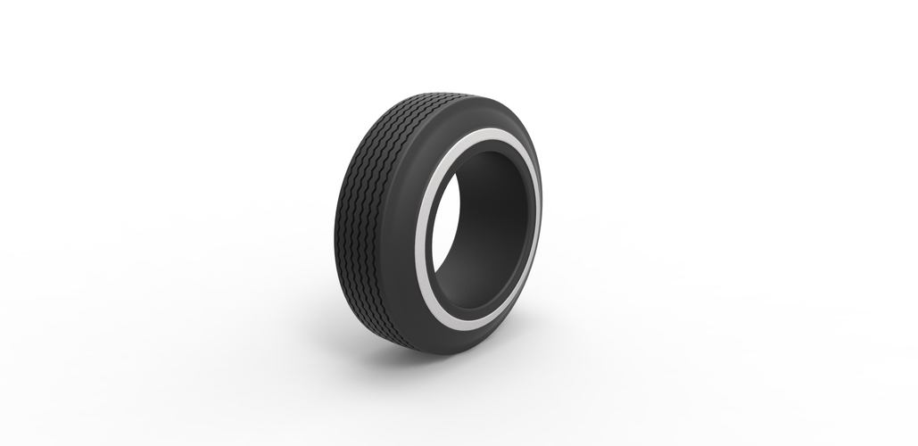 Diecast lowrider tire 3 Scale 1 to 25 3D Print 479726