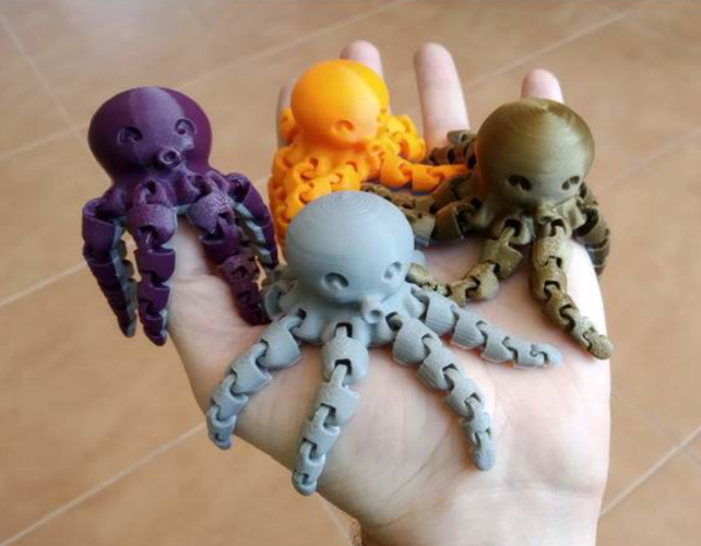 ARTICULATED MINI OCTOPUS / PIEUVRE 3D Print 479750