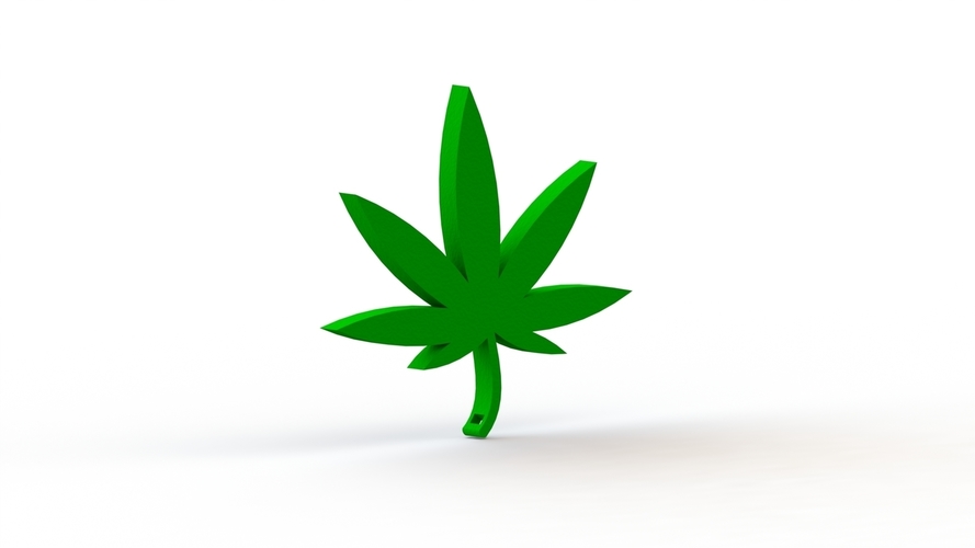 Weed Keychain 3D Print 479960