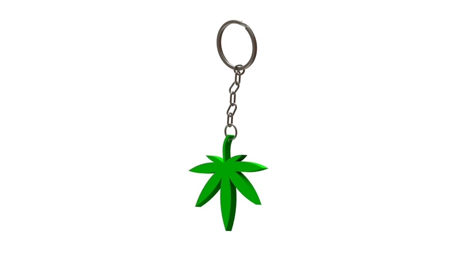 Weed Keychain 3D Print 479962