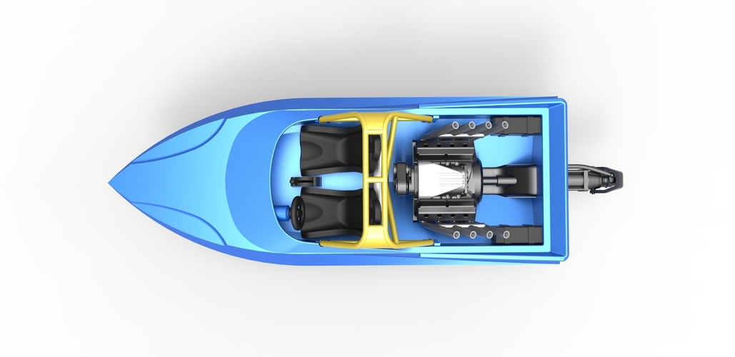 Jet sprint boat Scale 1 to 25 3D Print 480000