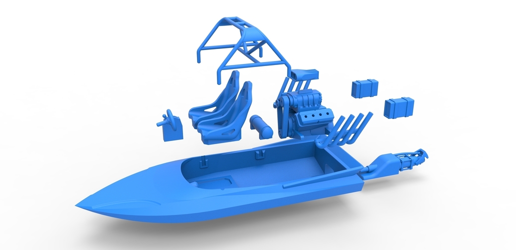 Jet sprint boat Scale 1 to 25 3D Print 480005