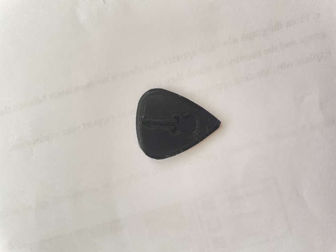 Guitar Pick with Stratocaster Design 3D Print 480191