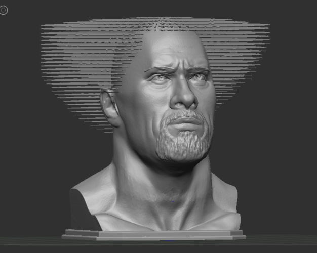 Hairy Dwayne Johnson - No support 3D Print 480384