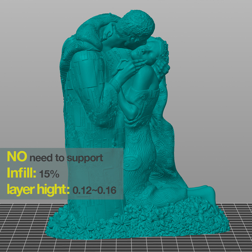 Klimt-The kiss - NO SUPPORT 3D Print 480395