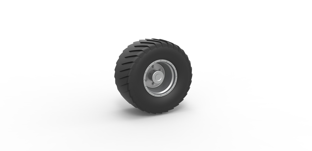 Diecast Wheel from Pulling truck 2 Scale 1 to 25 3D Print 480402