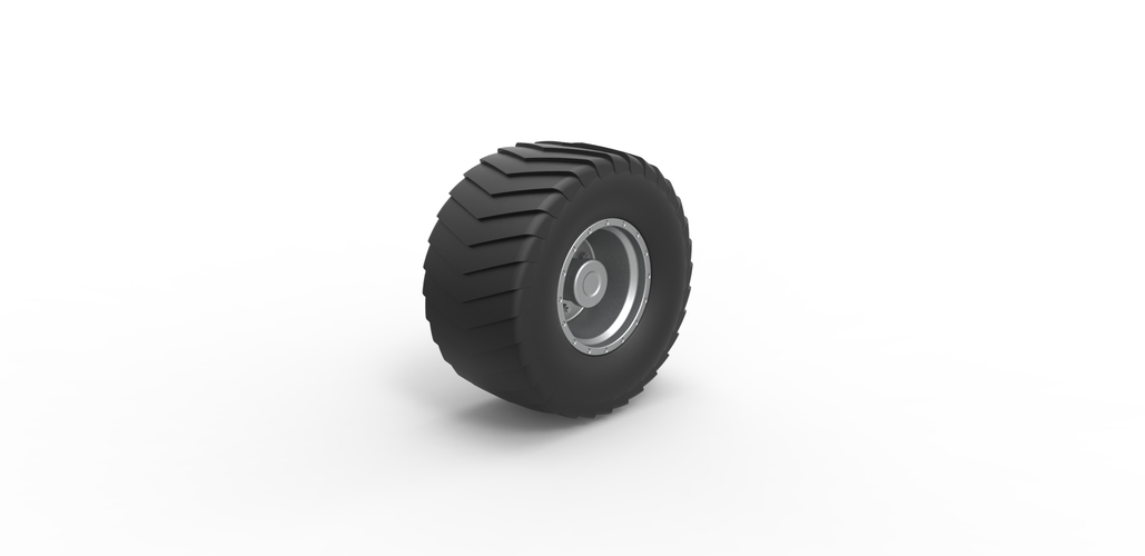 Diecast Wheel from Pulling truck 2 Scale 1 to 25 3D Print 480403