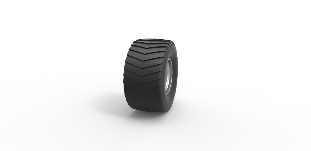 Diecast Wheel from Pulling truck 2 Scale 1 to 25 3D Print 480404