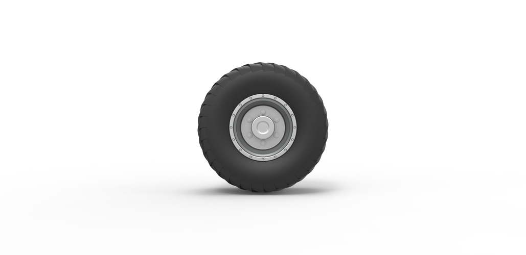 Diecast Wheel from Pulling truck 2 Scale 1 to 25 3D Print 480406