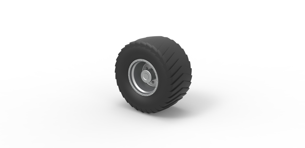 Diecast Wheel from Pulling truck 2 Scale 1 to 25 3D Print 480407