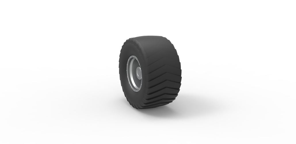 Diecast Wheel from Pulling truck 2 Scale 1 to 25 3D Print 480408