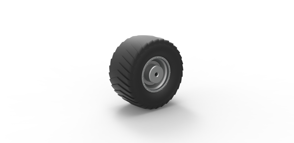 Diecast Wheel from Pulling truck 2 Scale 1 to 25 3D Print 480409