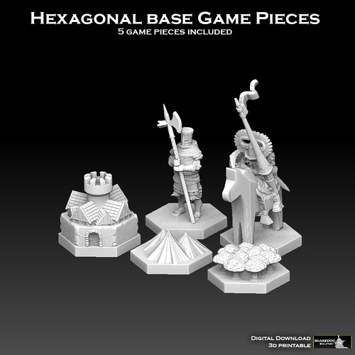 Hexagonal Base Game Pieces 3D Print 480663