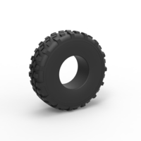 Small Military truck tire 7 Scale 1:25 3D Printing 480925