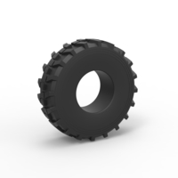 Small Military truck tire 8 Scale 1:25 3D Printing 480932