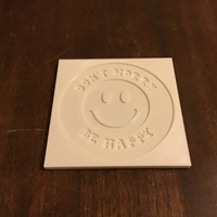 Small Don’t worry be happy coaster  3D Printing 481043