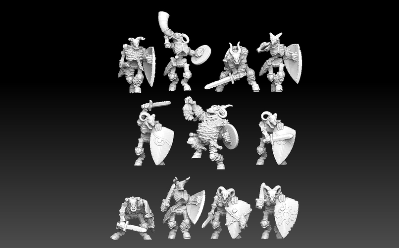 Undead Beastmen Light Swordsmen 3D Print 481047