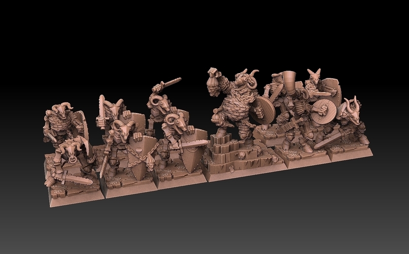 Undead Beastmen Light Swordsmen 3D Print 481048
