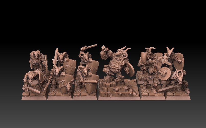 Undead Beastmen Light Swordsmen 3D Print 481049