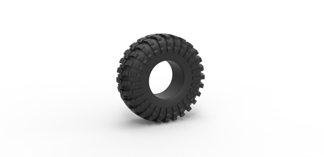 Offroad tire 35 Scale 1 to 25 3D Print 481202