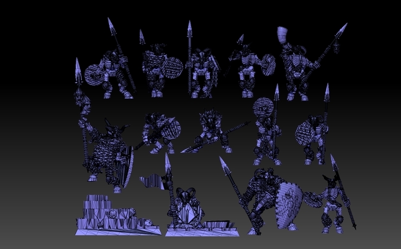 Undead Beastmen Light Spearmen 3D Print 481238