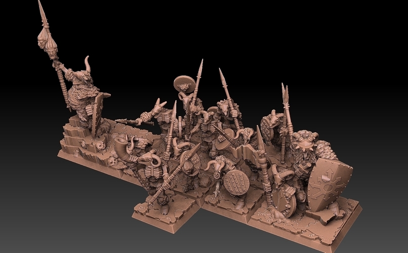 Undead Beastmen Light Spearmen 3D Print 481239