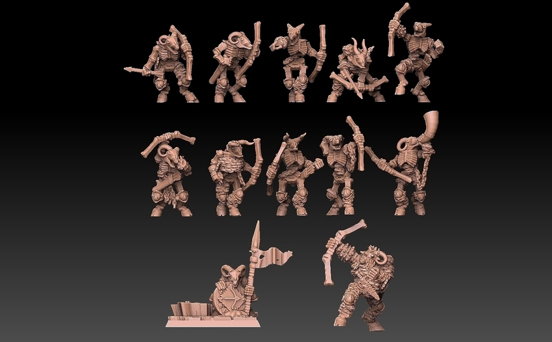 Undead Beastmen Light Bowmen 3D Print 481359