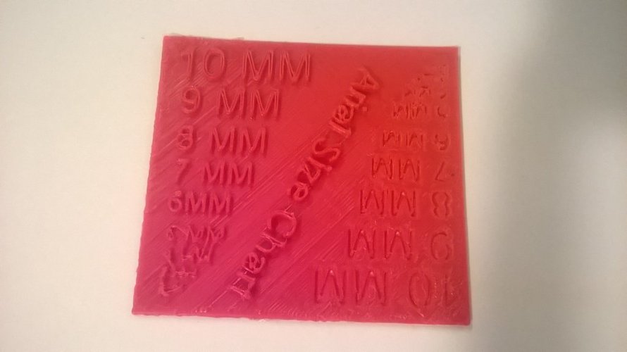 Arial Text Size Chart 3D Print 48137