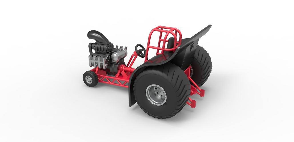 Diecast Mini Rod pulling tractor Scale 1 to 25 3D Print 481380